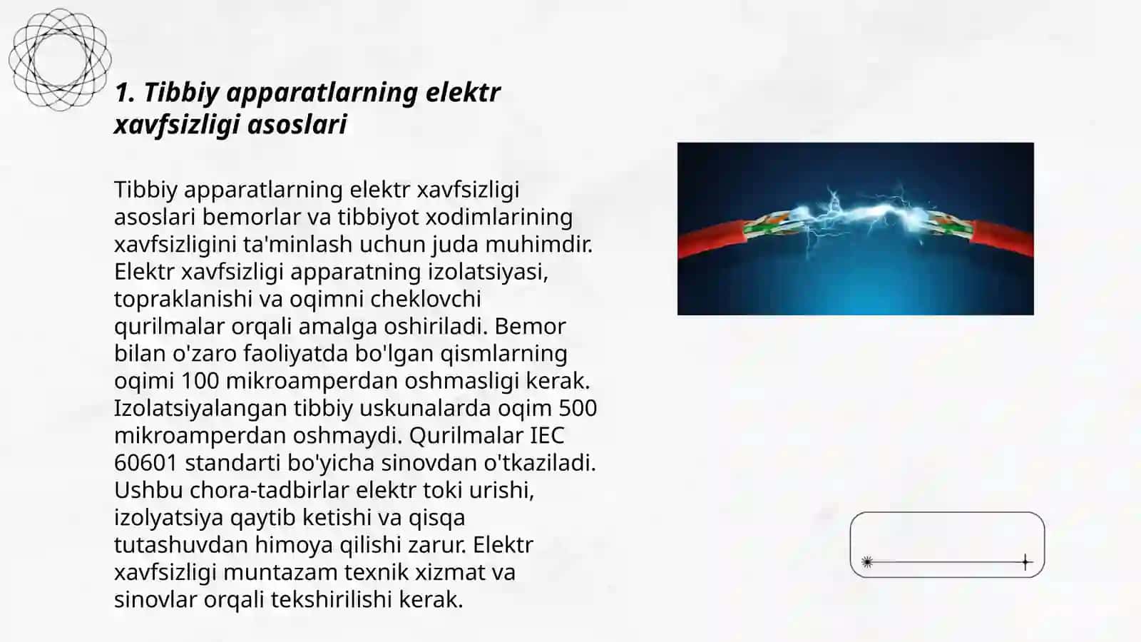Tibbiy apparatlarning elektr xavfsizligi asoslari 3