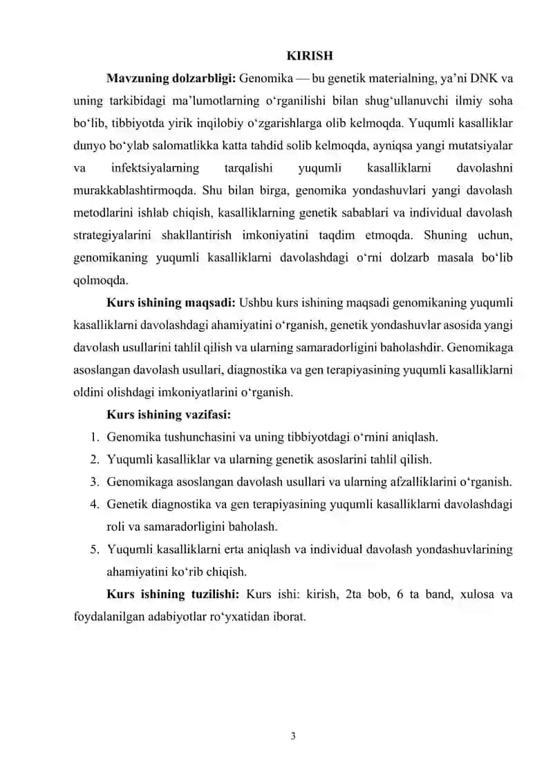 GENOMIKANING YUQUMLI KASALLIKLARINI DAVOLASHDAGI OʻRNI 3