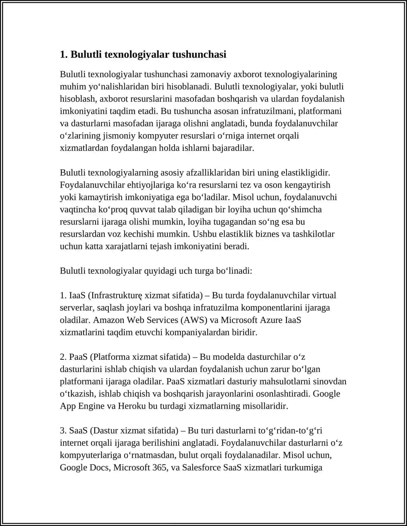 BULUTLI TEXNOLOGIYALAMING TUSHUNCHASI VA ASOSIY TURLARI 3