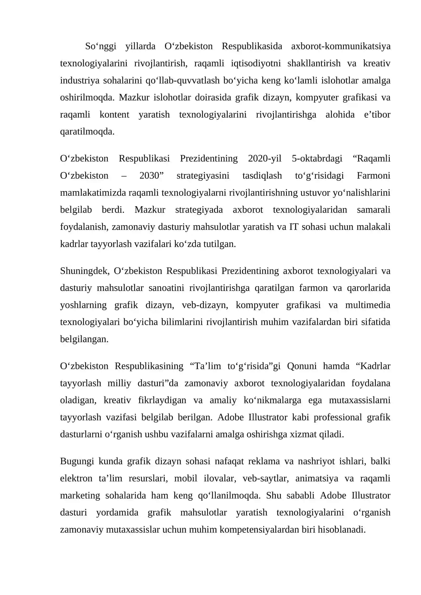 Adobe illustrator dasturi interfeysida rasmlar chizish 3