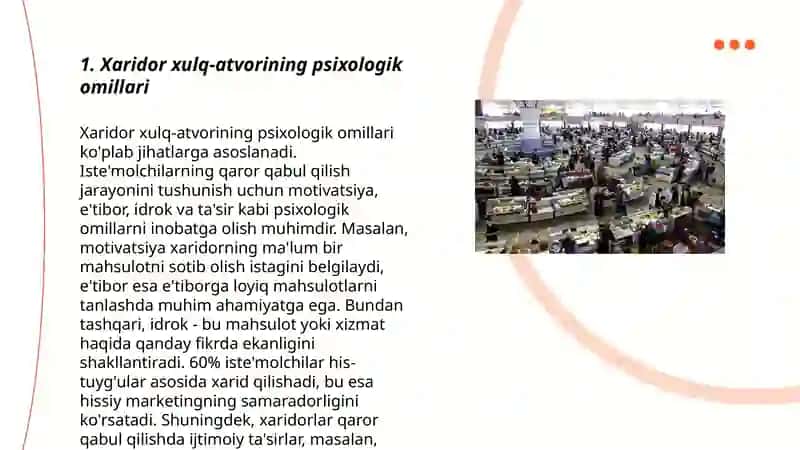 Xaridor xulq-atvorining psixologik omillari 3