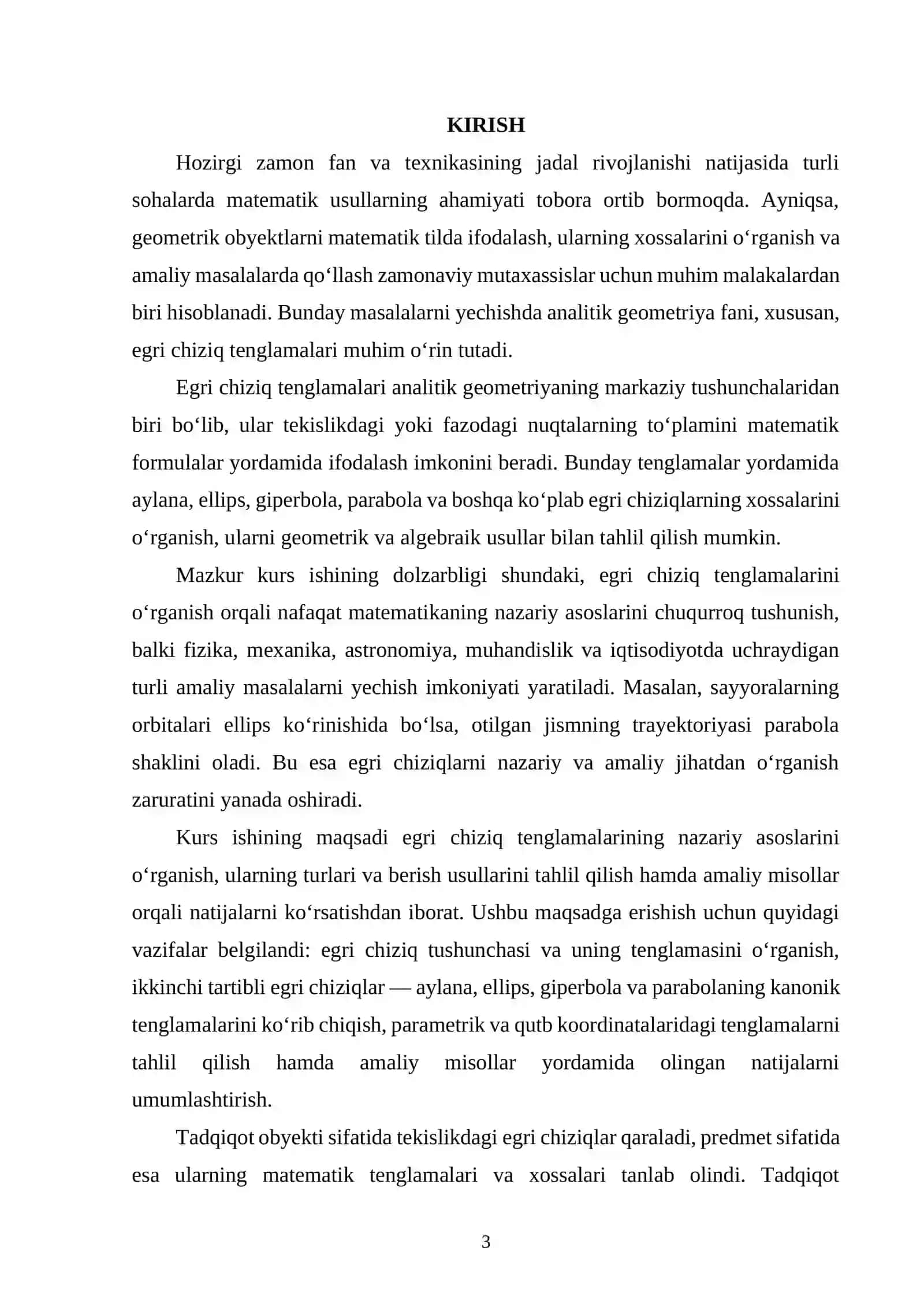 EGRI CHIZIQ TENGLAMALARI 3