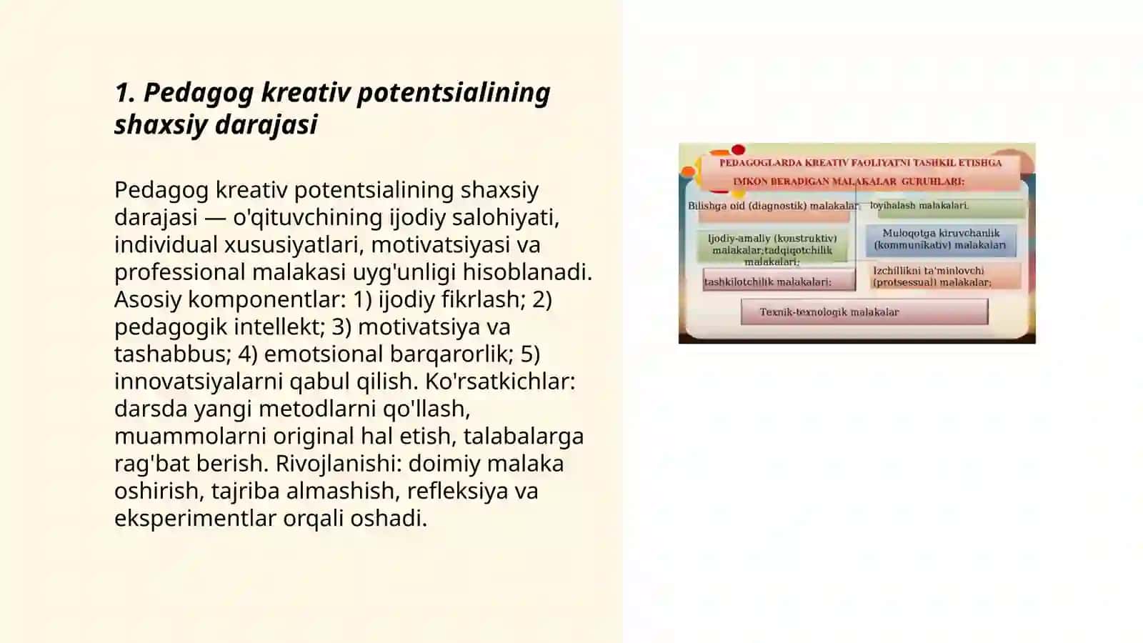 Pedagog kreativ potentsialining muhim darajalari 3