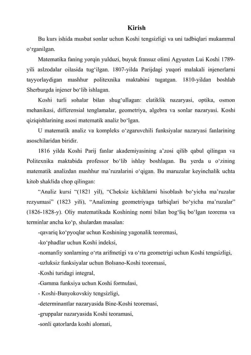 Koshi tengsizligi 3