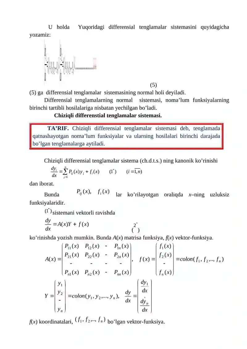 Differentsial tenglamalar sistemasi 3