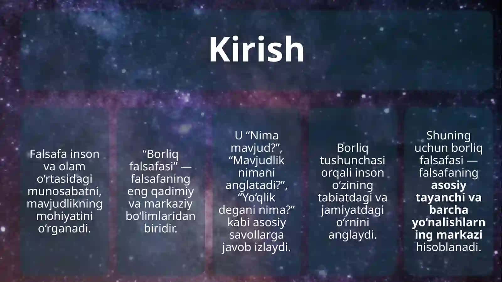 Borliq falsafasi 3
