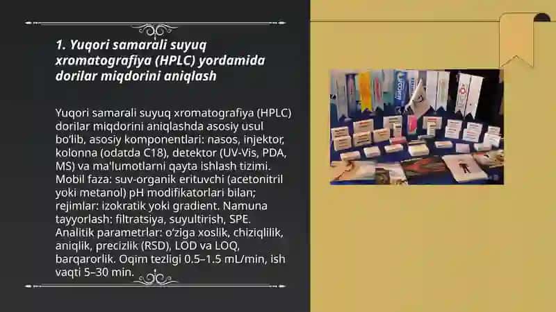 Dori vositalarining miqdorini aniqlashning zamonaviy tahlil usullari 3