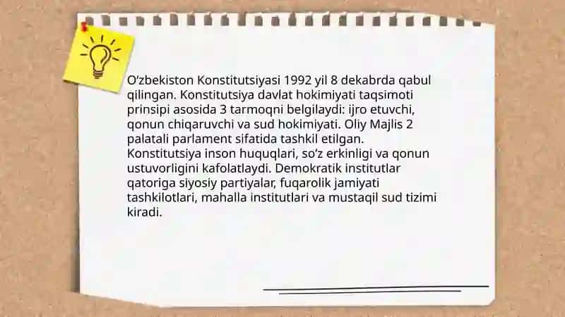 Oʻzbekiston Konstitutsiyasi va demokratik institutlarning shakllanishi 3