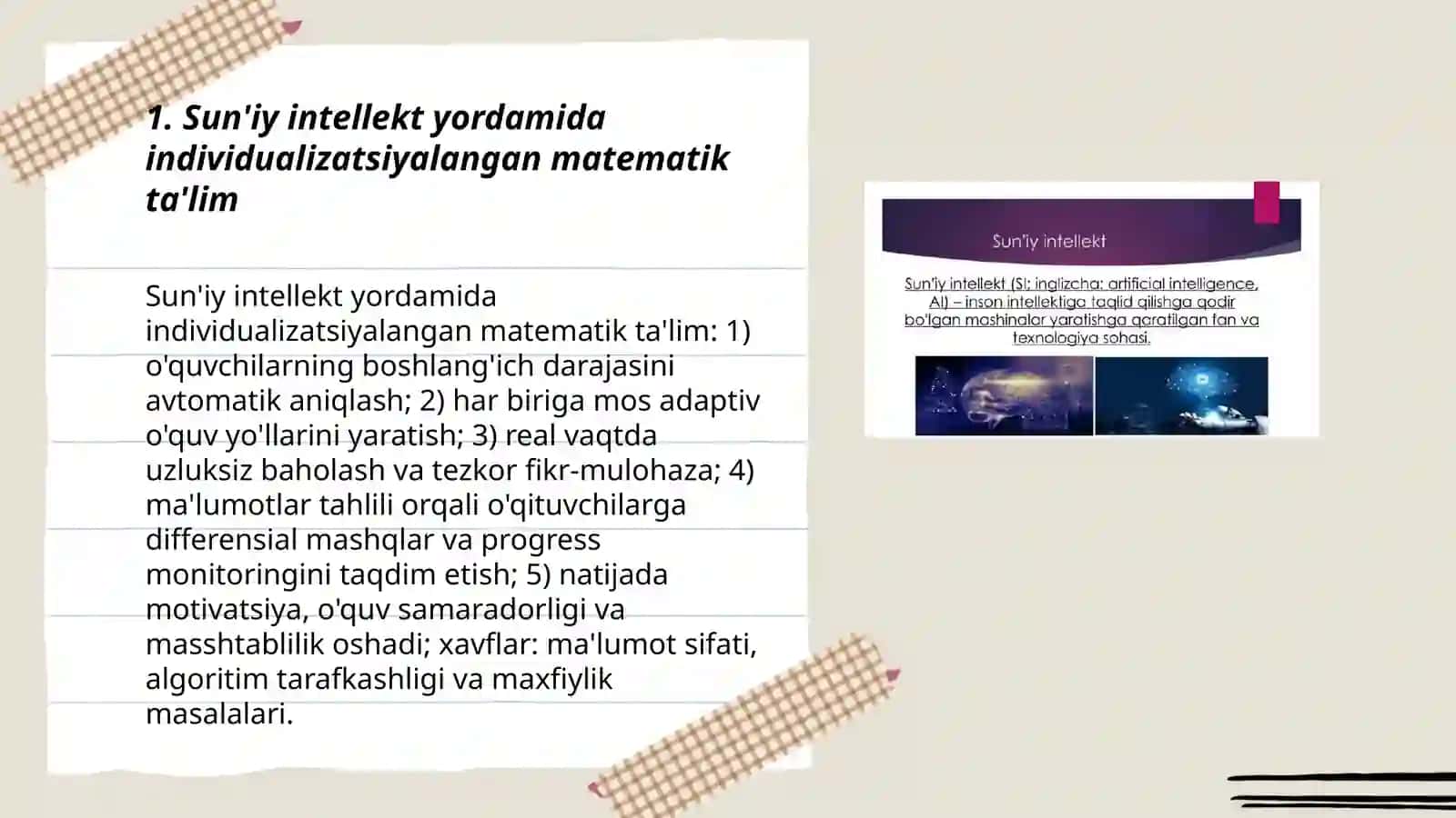 Sun'iy intellekt va matematika o'qitish: imkoniyatlar va istiqbollar 3