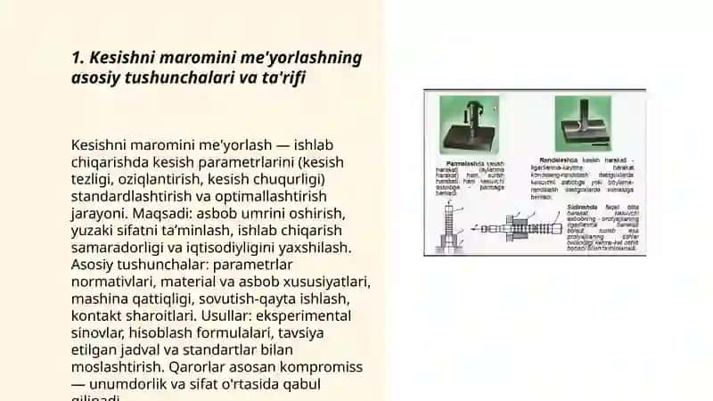 Kesishni maromini me'yorlash 3