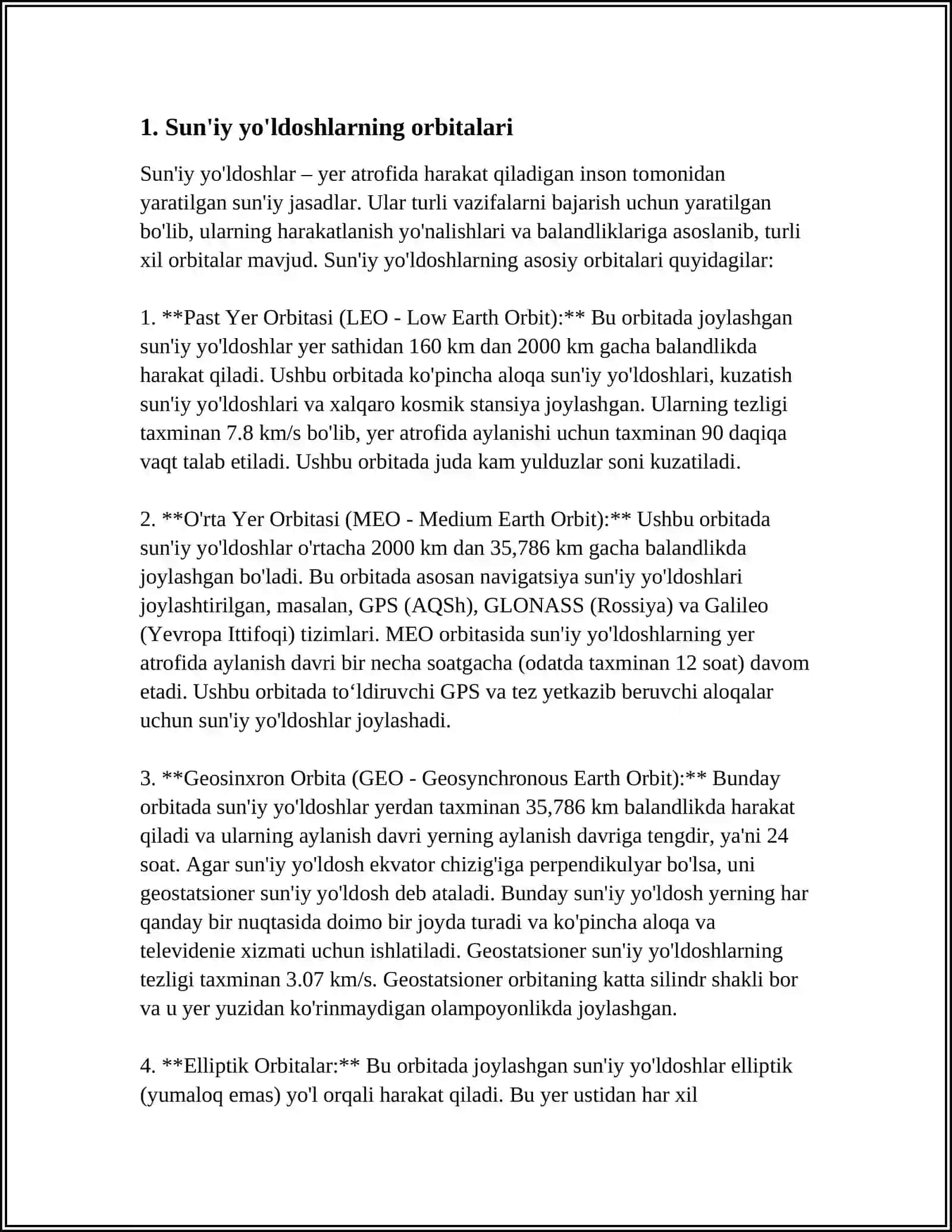 SUNʼIY YOʻLDOSHLAR (FIZIKA) 3
