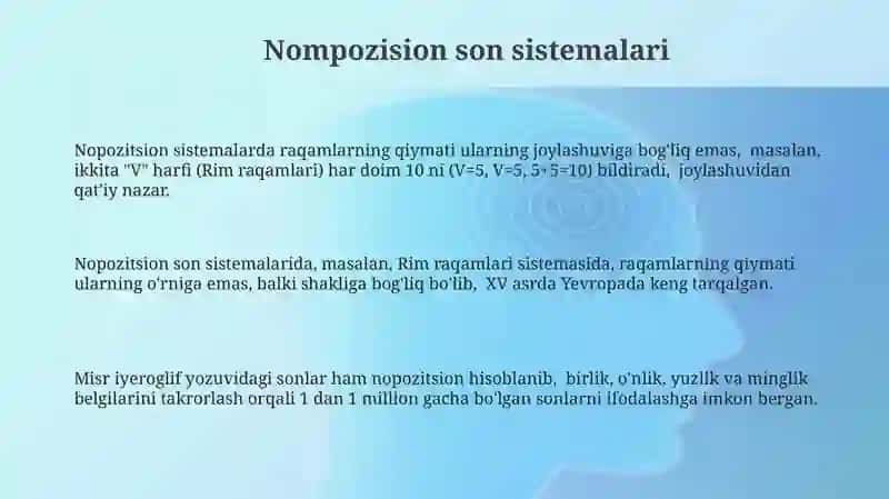 Pozitsion va nopozitsion sanoq sistemalari 3