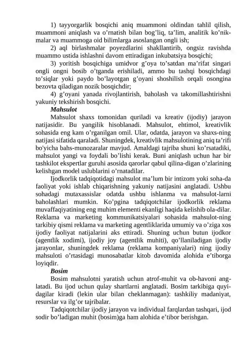 Ijodkorlikning “4 P” modeli 3