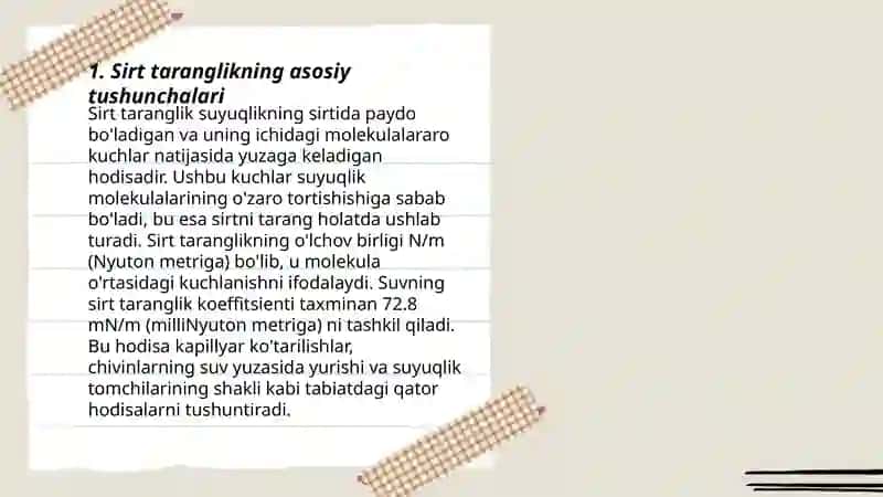 Sirt taranglikning asosiy tushunchalari 3