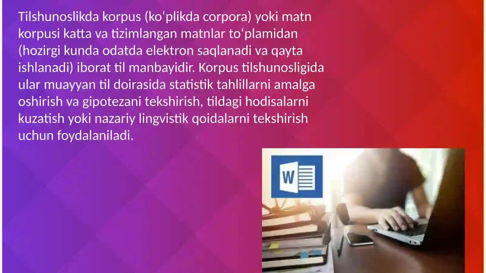 Rasmiy matn korpusini yaratish. 3