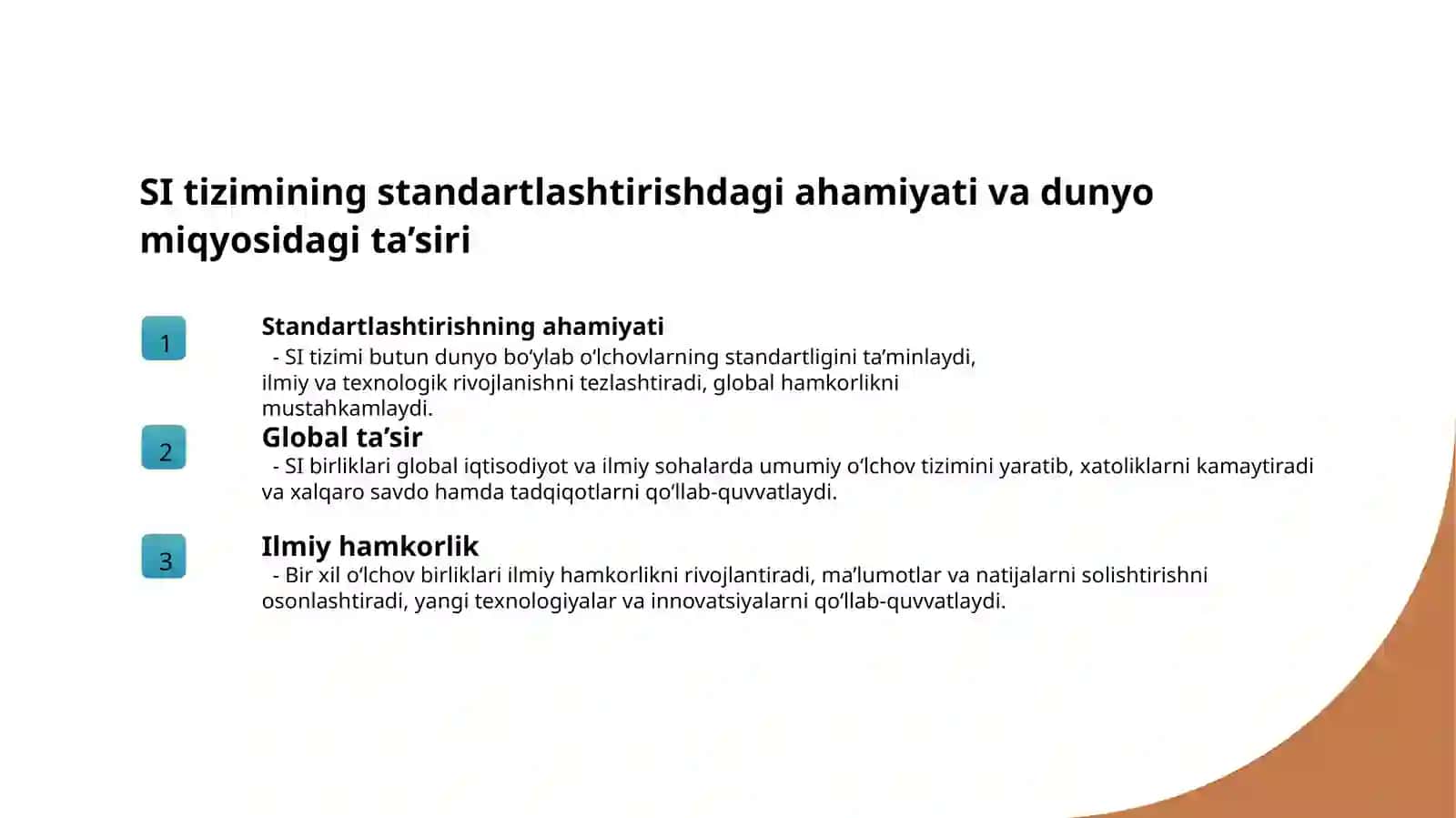 Xalqaro birliklar tizimi (SI) 3