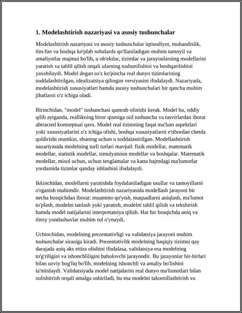 MODELASHTIRISH VA RISKLARNI TAHLIL QILISH 3