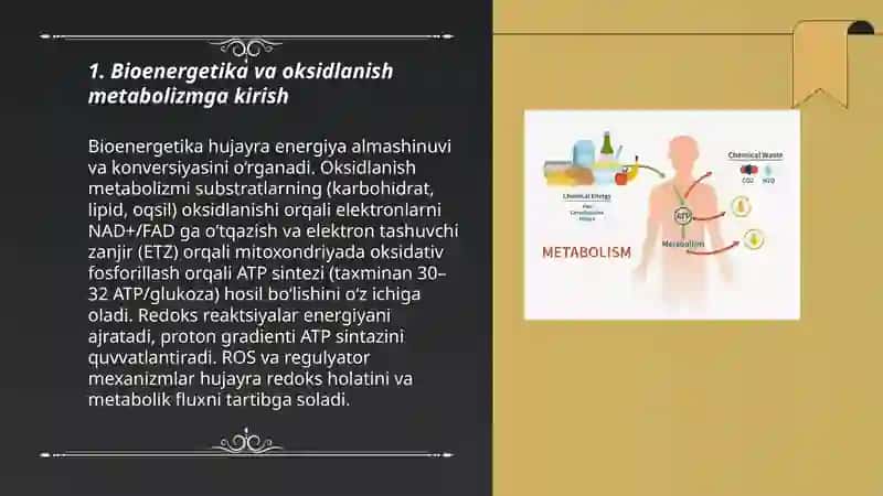 Bioenergetika va oksidlanish metabolizm 3
