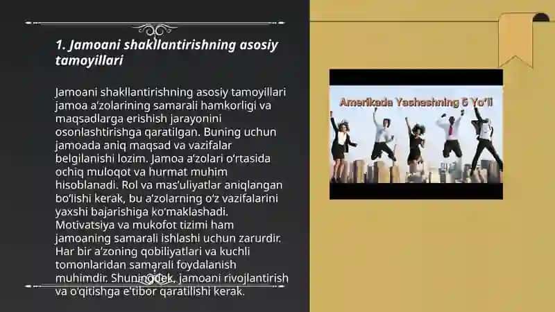 Jamoani shakllantirishning yo‘llari 3