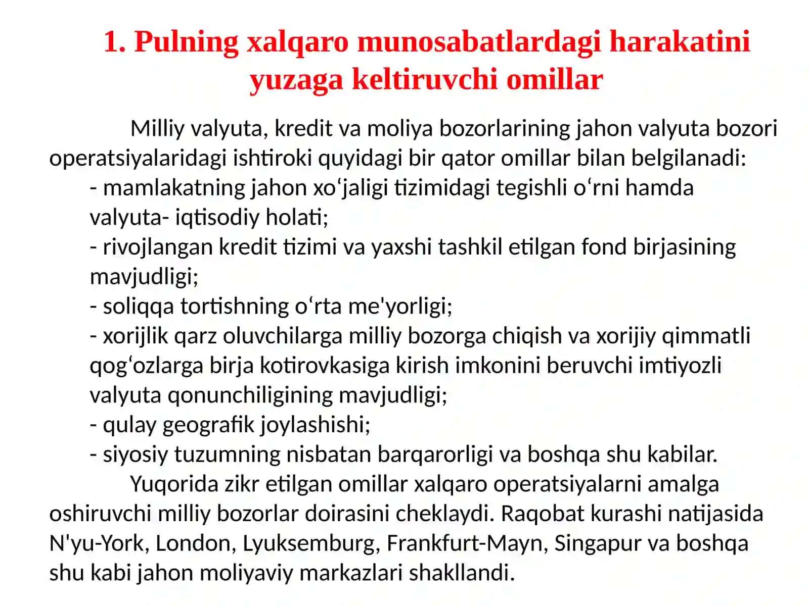 Valyuta bozorlarining ishtiroki omillari 3
