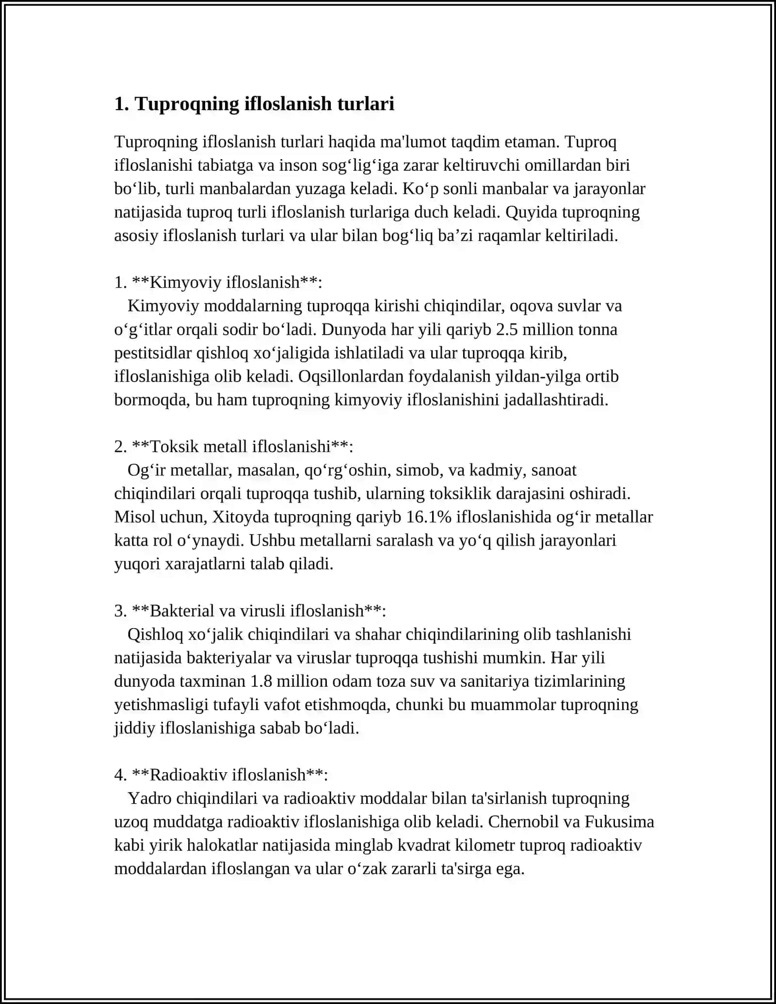 Tuproqlarning ifloslanishi va muhofazasi 3
