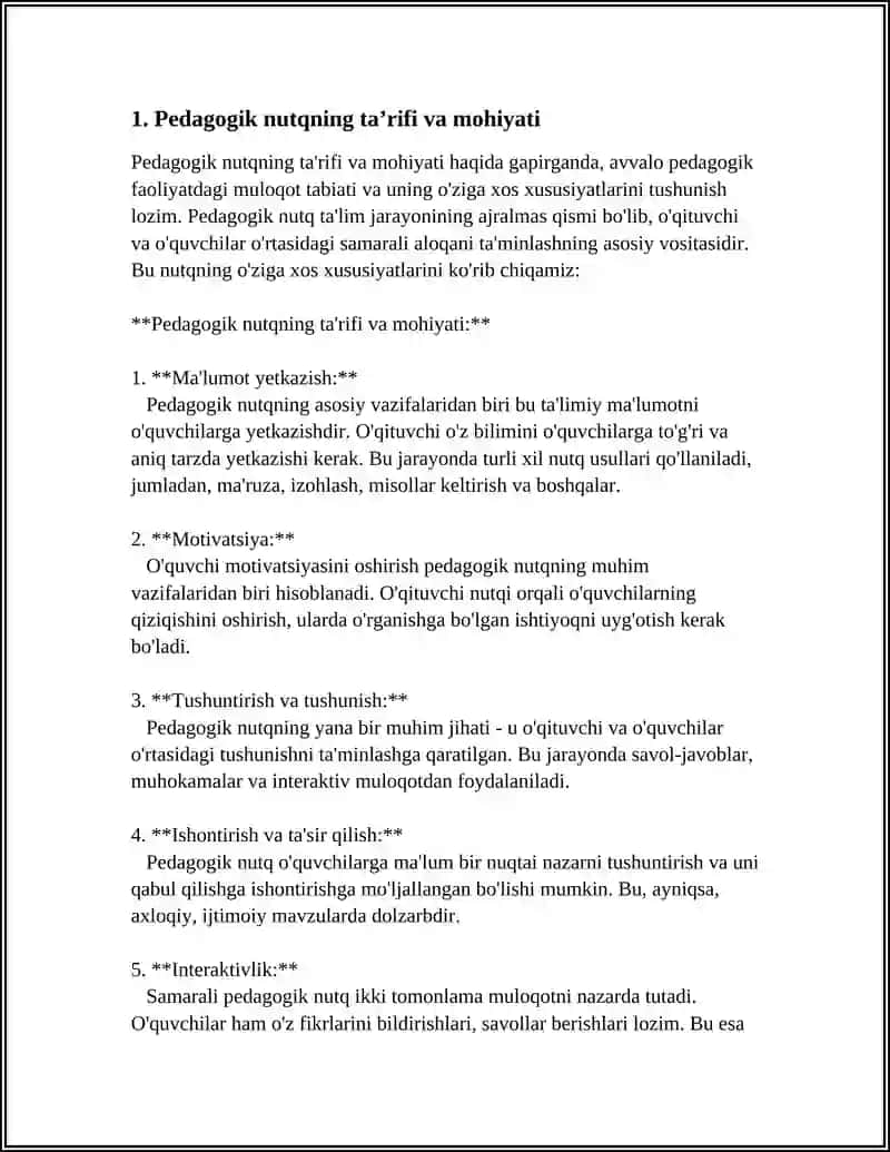 PEDOGOGIK NUTQNING O'ZIGA XOSLIKLARI 3