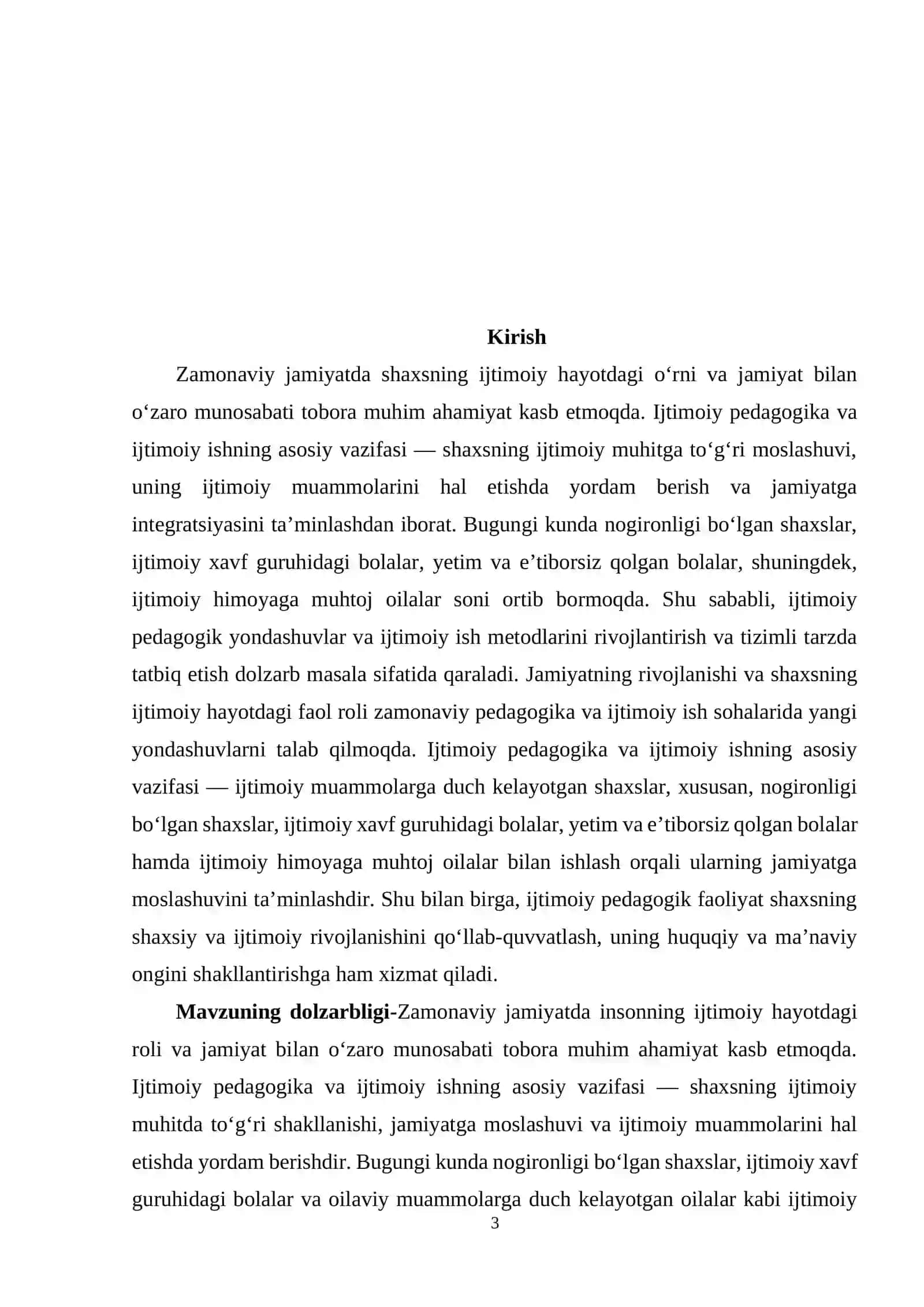 Ijtimoiy pedagogika va ijtimoiy ish 3