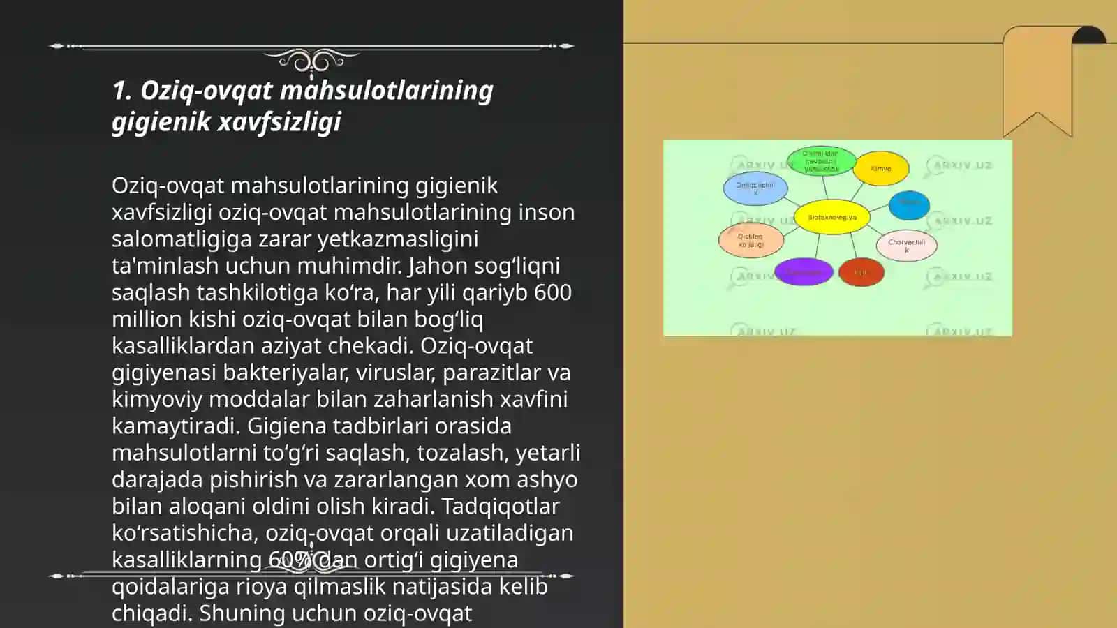 Ovqat mahsulotlari sinfini gigienik baholash 3