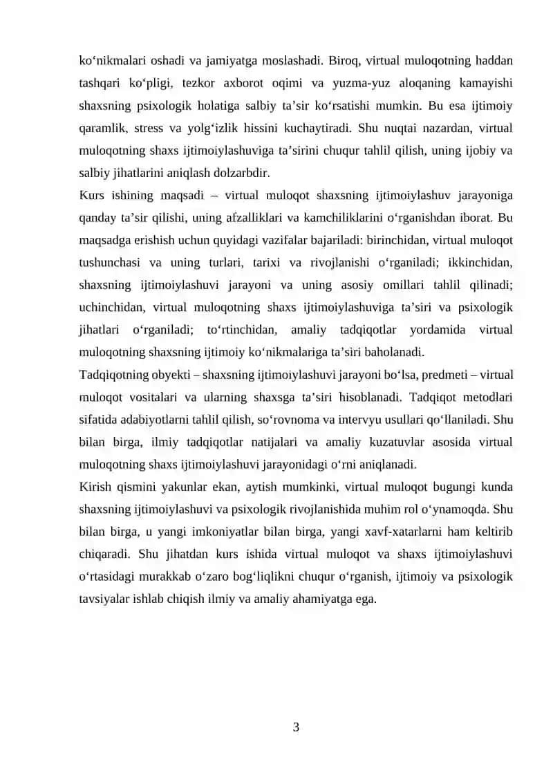 VIRTUAL MULOQOT VA SHAXS IJTIMOIYLASHUVI 3