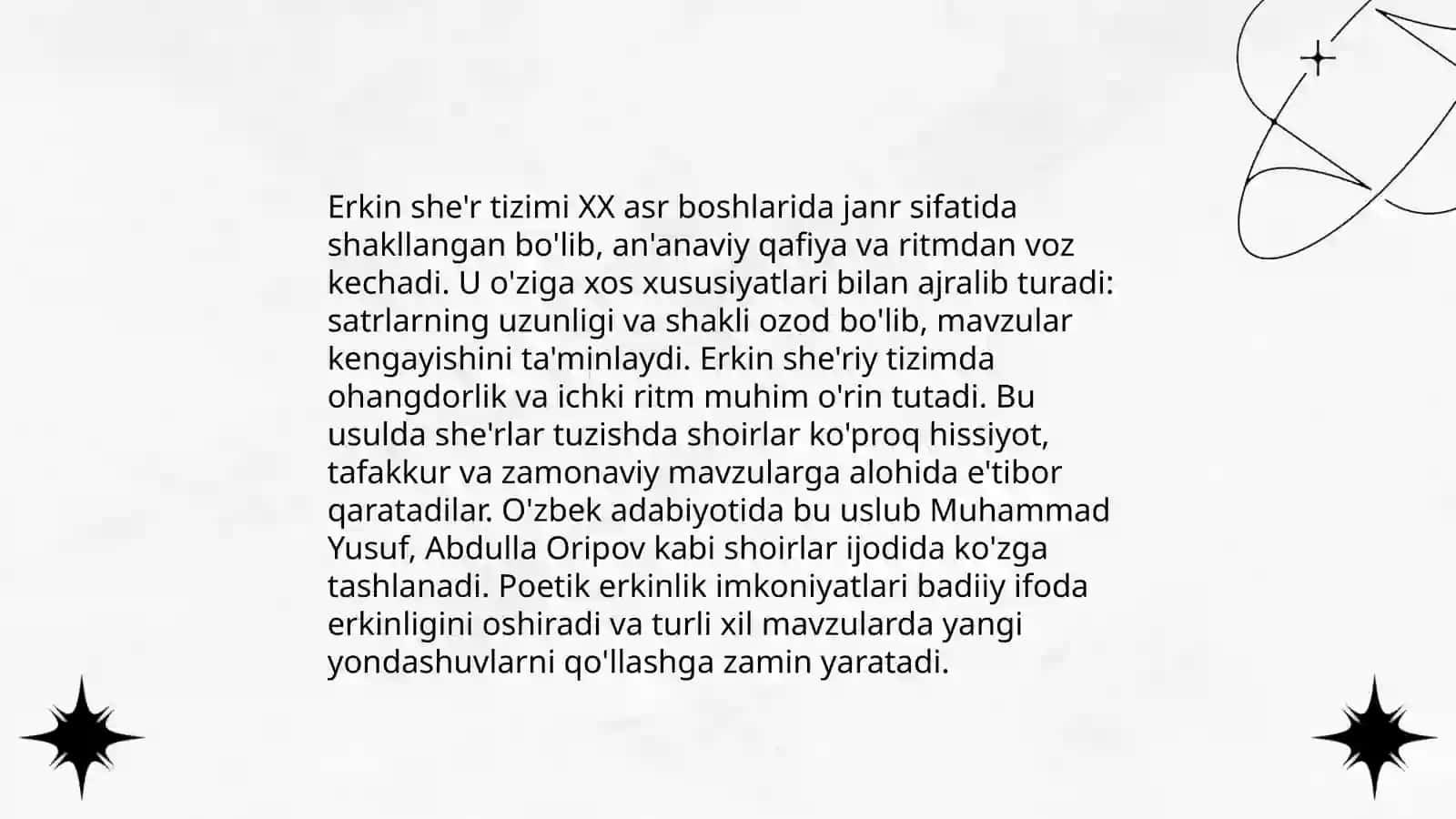 Erkin she'r tizimiga oid matnlarni o'qishda pauzaning ahamiyati 3