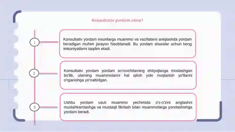 Konsultativ yordam tamoyillari 3