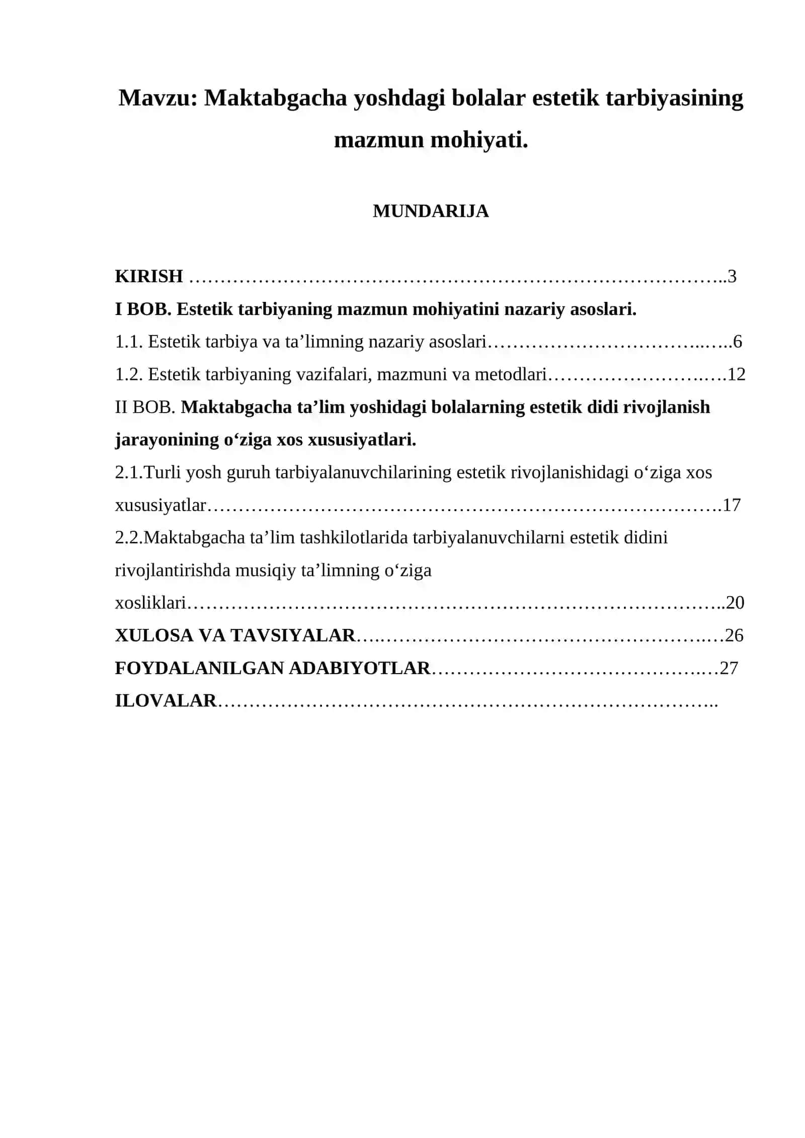 Maktabgacha yoshdagi bolalar estetik tarbiyasining mazmun mohiyati 3