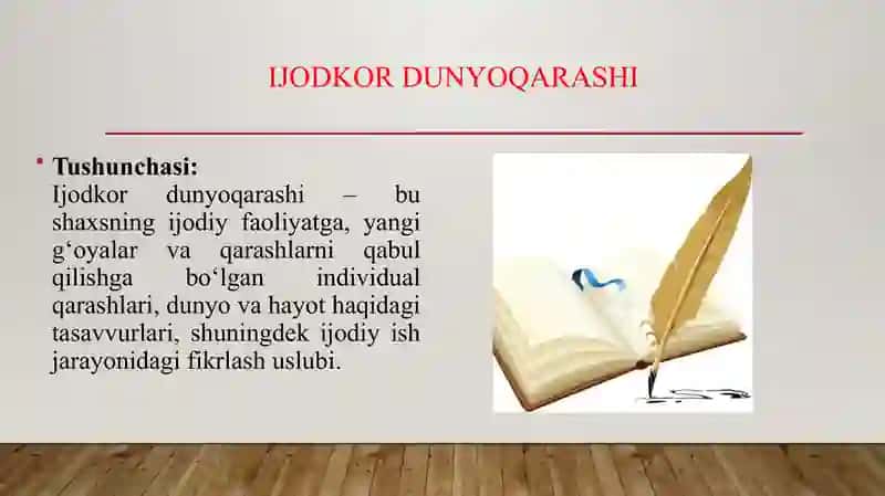 Ijodkor dunyoqarashi va ijodkor labaratoriyasi 3