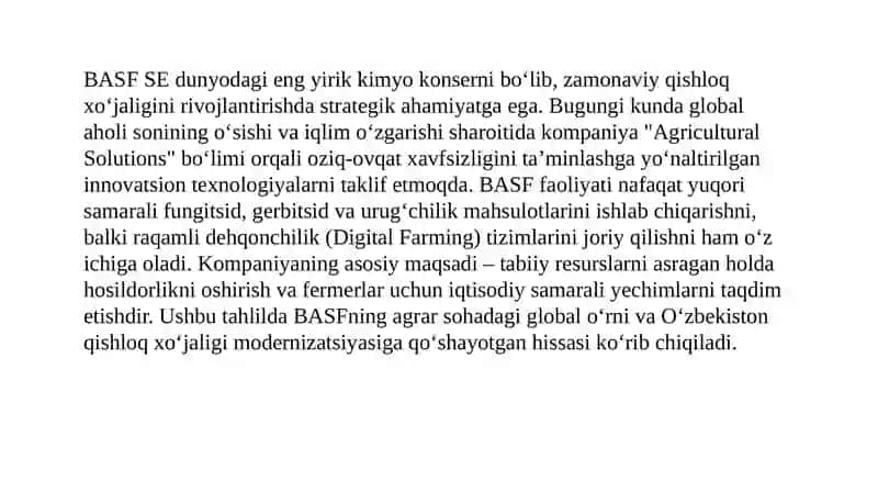 BASF SE kampaniyasi slayd 3