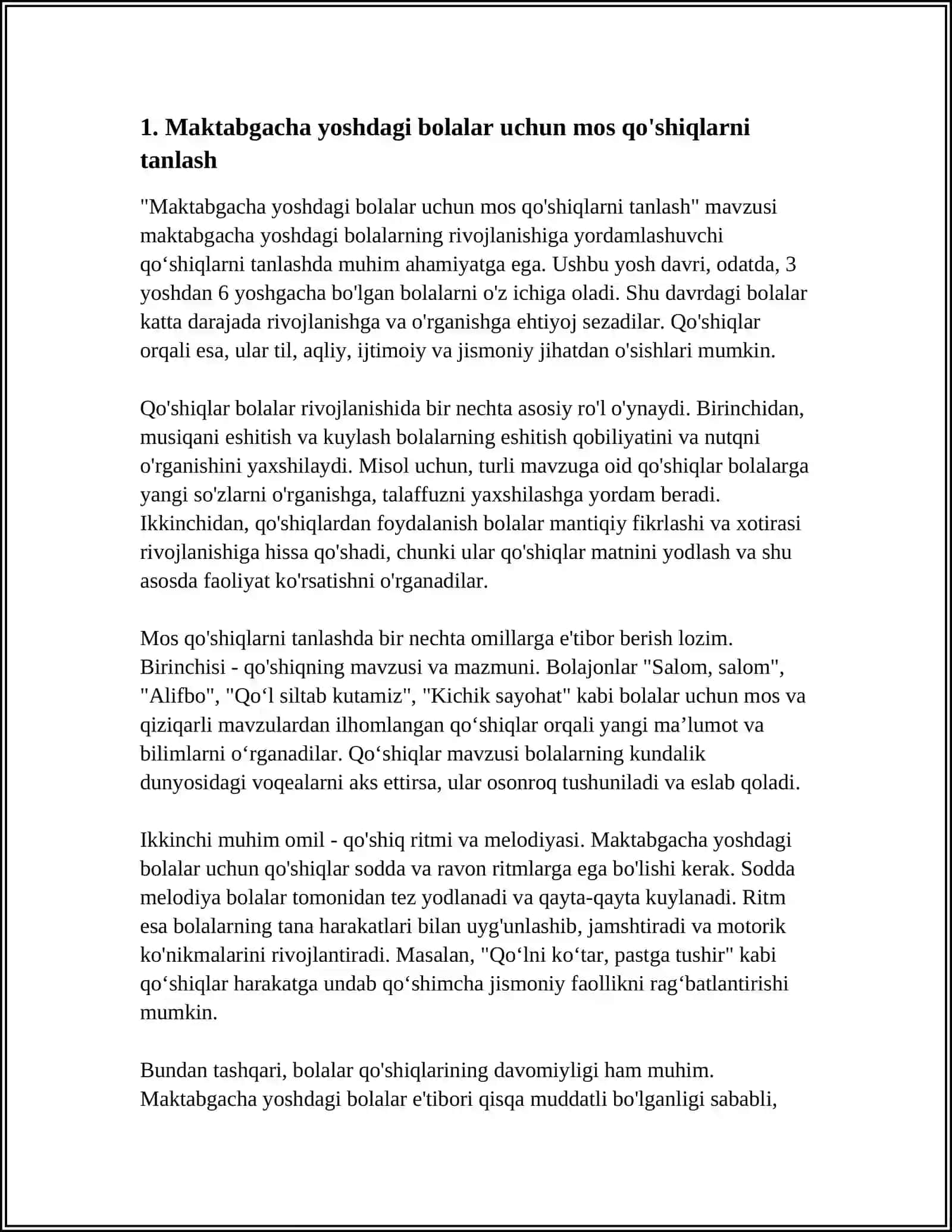 MAKTABGACHA YOSHDAGI BOLALARGA QOSHIQCHILIGI KONIKMALARINI TARBIYALASH 3