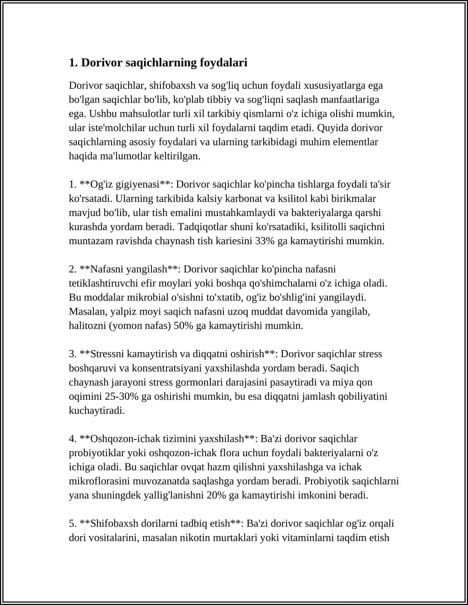 Dorivor saqichlar 3