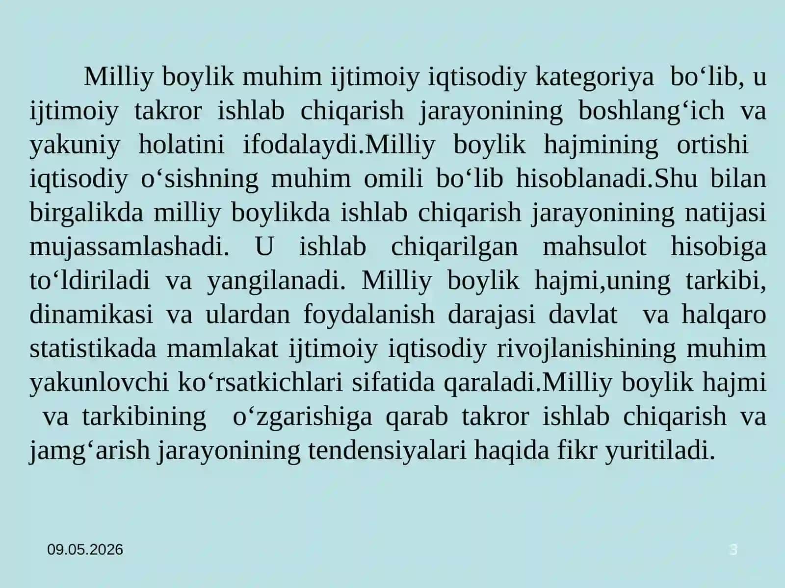 Milliy boylik statistikasi 3