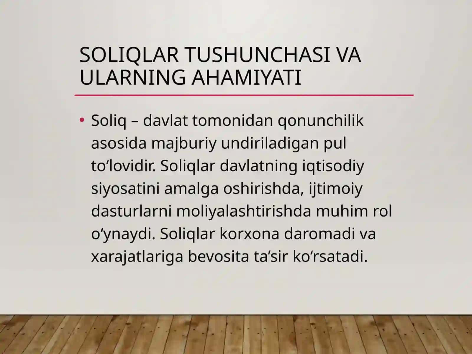 Soliqlar va boshqarish majburiy to‘lovlar hisobi Kirish 3