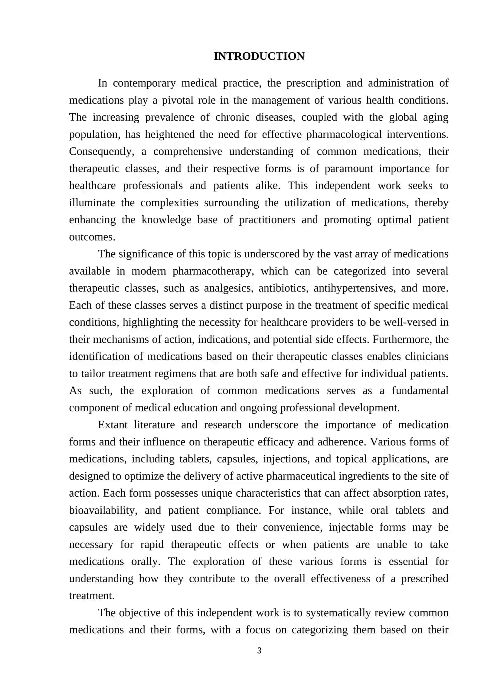 Independent Work on Reviewing Common Medications and Their Forms 3