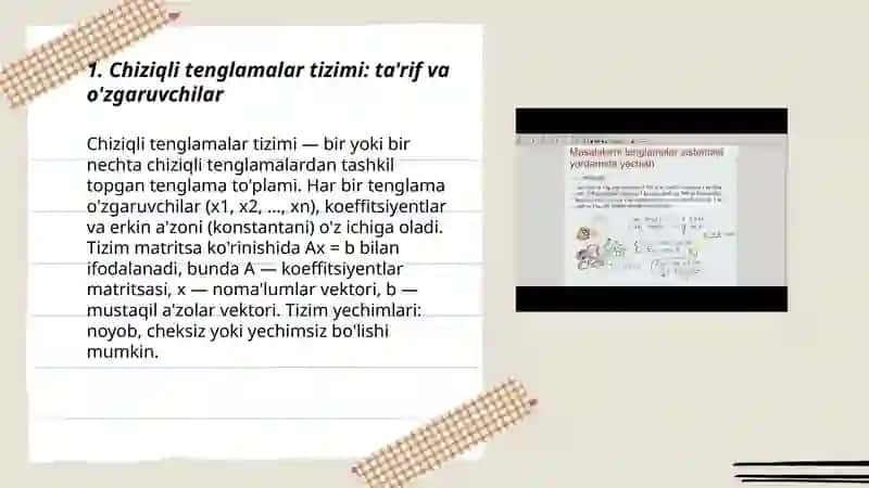 Chiziqli tenglamalar sistemasi 3