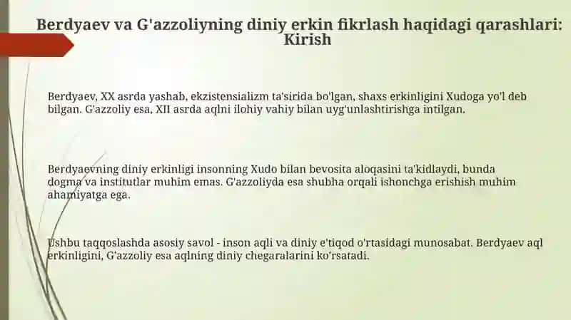 Diniy Erkin Fikrlash 3