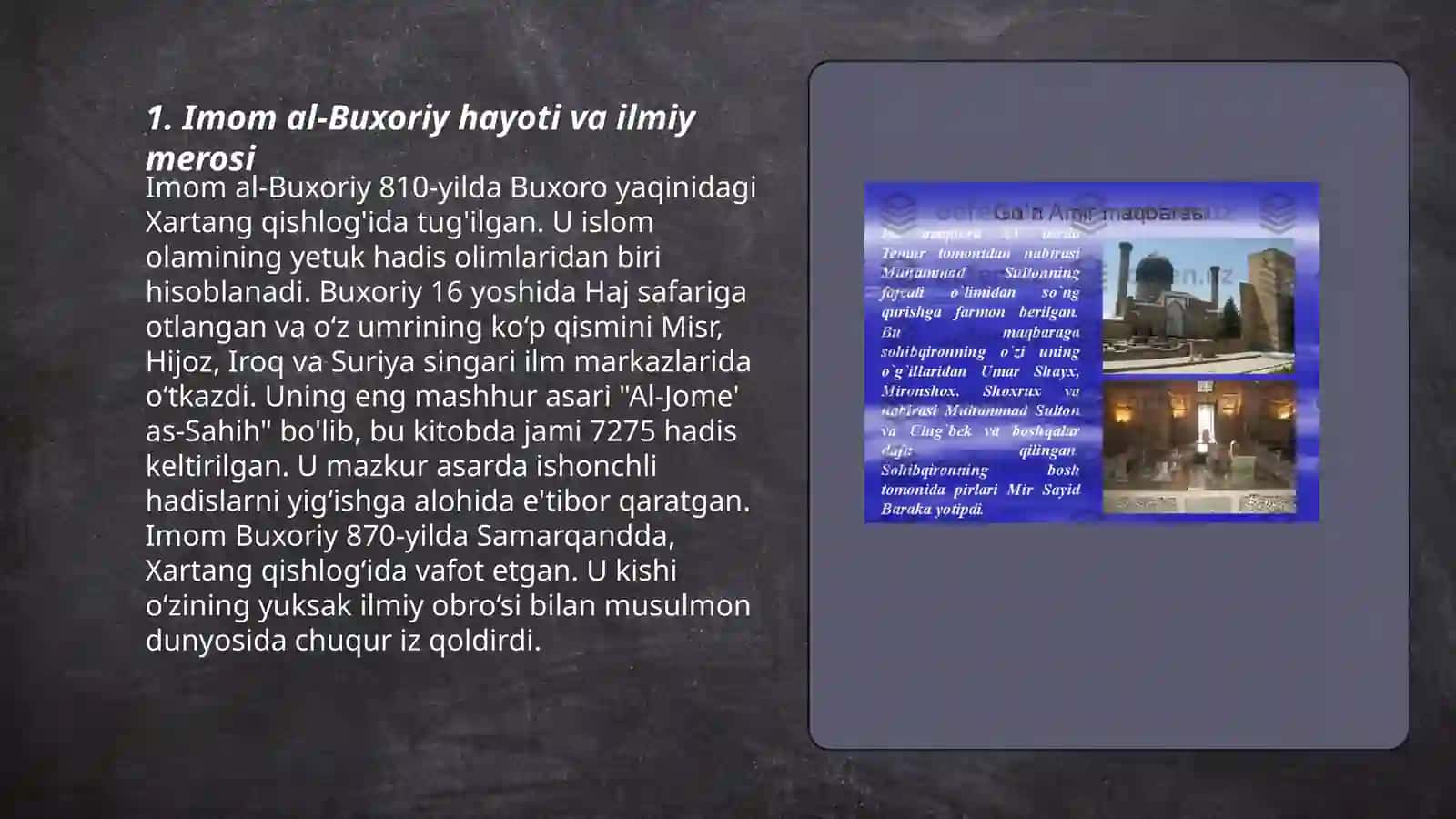 Qaffol ash-Shoshiyning O'rta Osiyolik buyuk allomalar 3