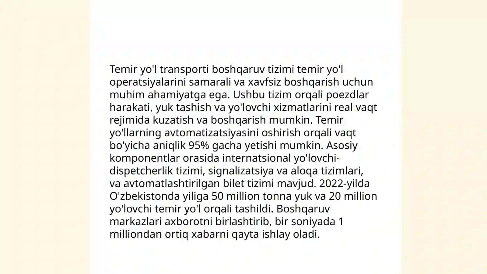 Temir yo'l transporti boshqaruv tizimi 3