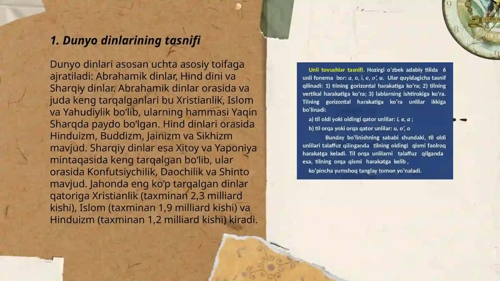 Dinlarning tasnifi 3