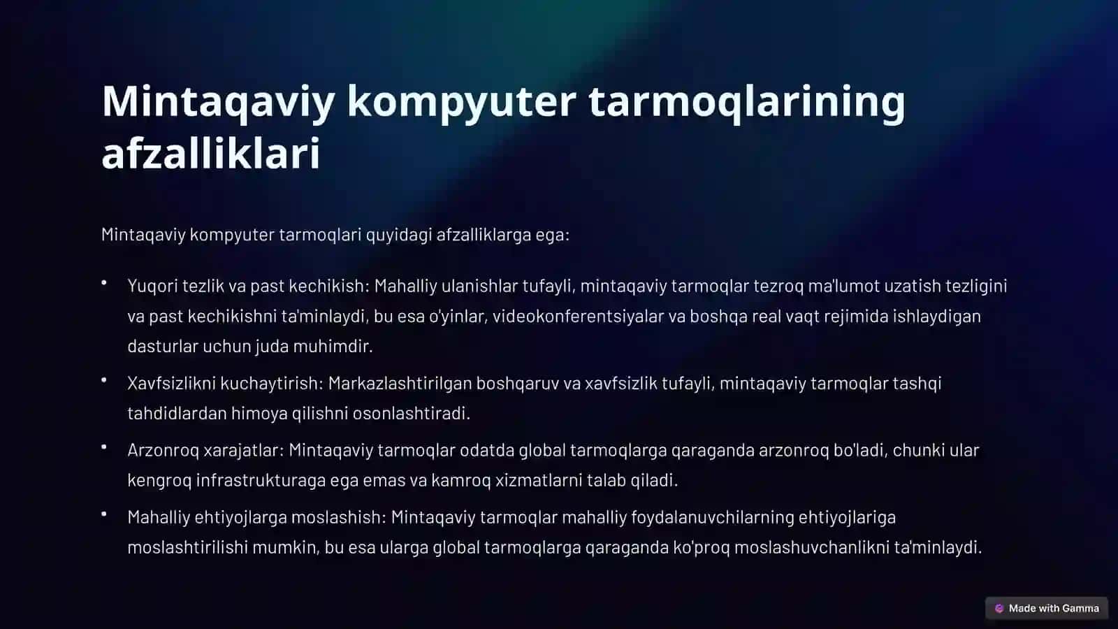 Mintaqaviy va global kompyuter tarmoqlari 3