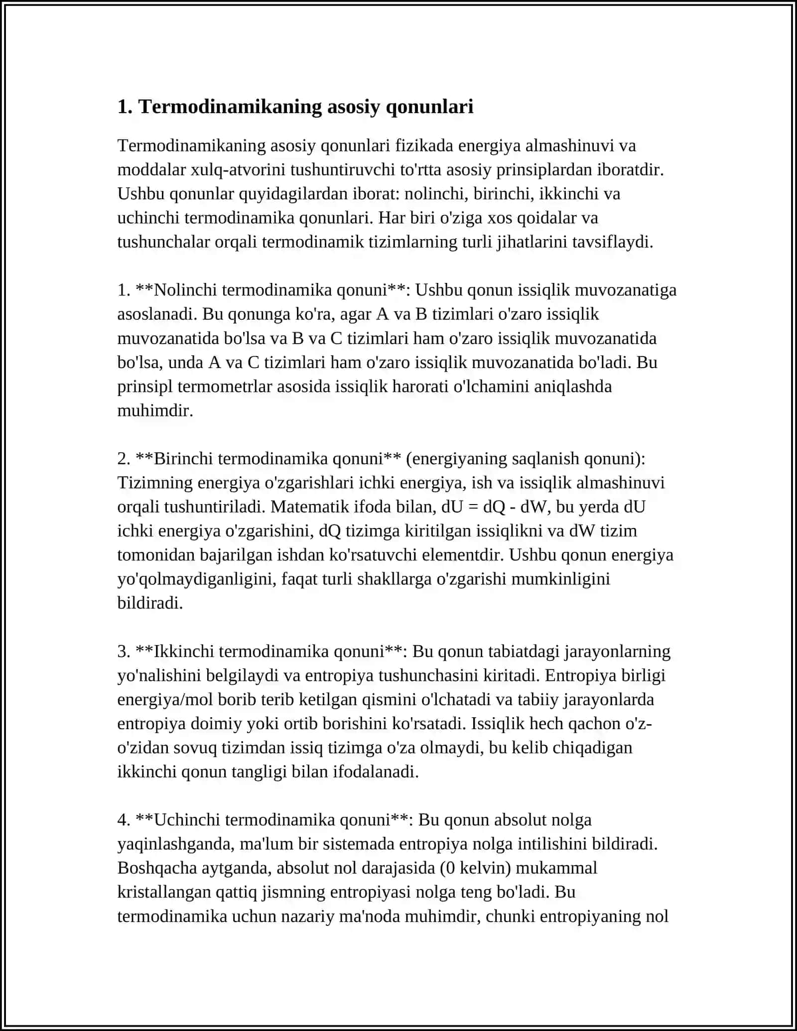 TERMODINAMIKA HAQIDA MASALALARI BILAN 3