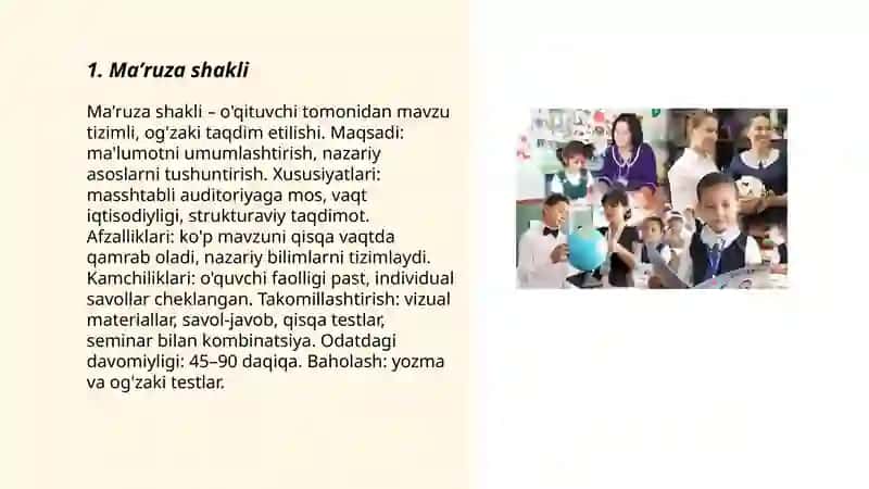 Taʼlimni tashkil etish shakllari 3