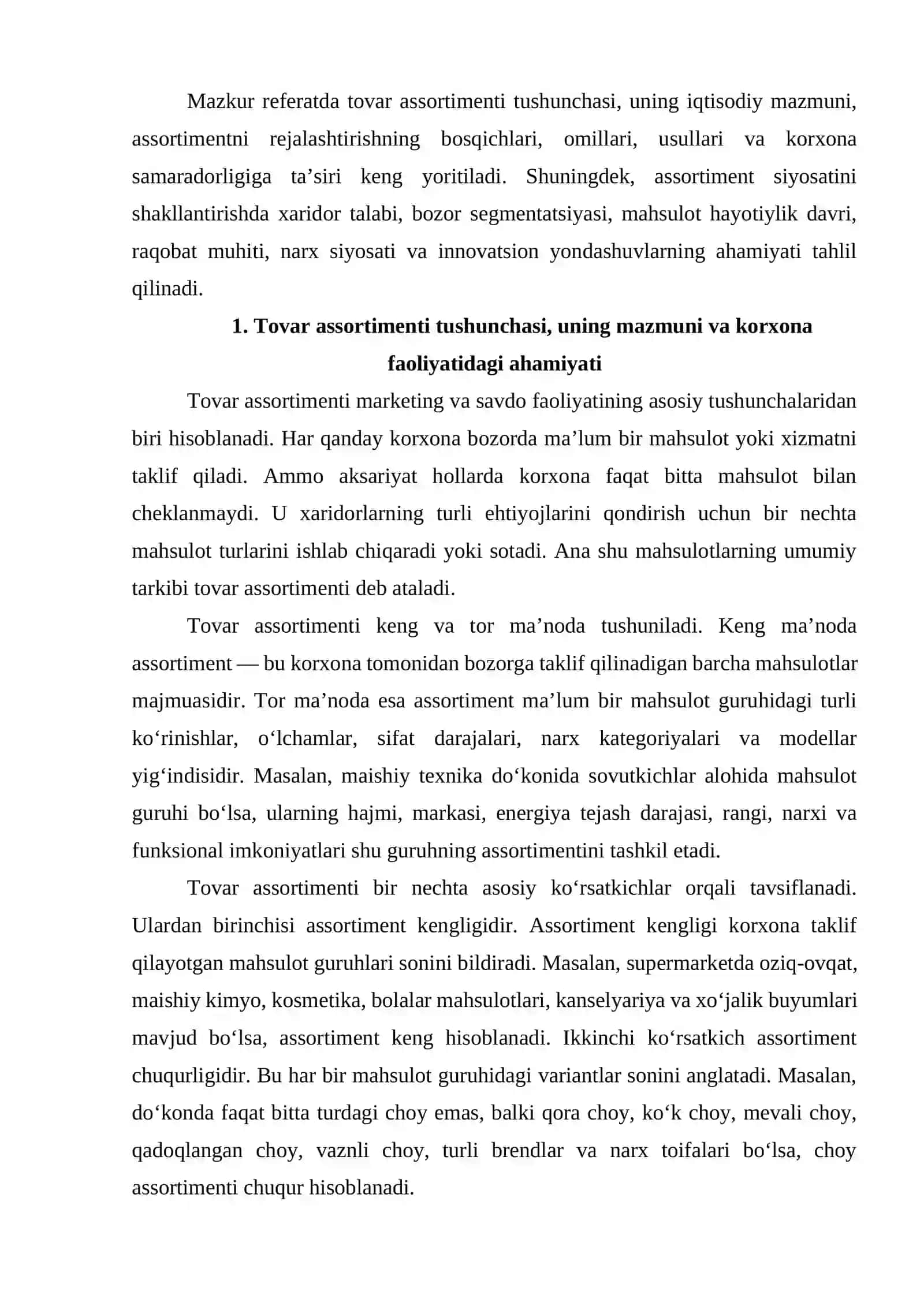 TOVAR ASSORTIMENTINI REJALASHTIRISH 3