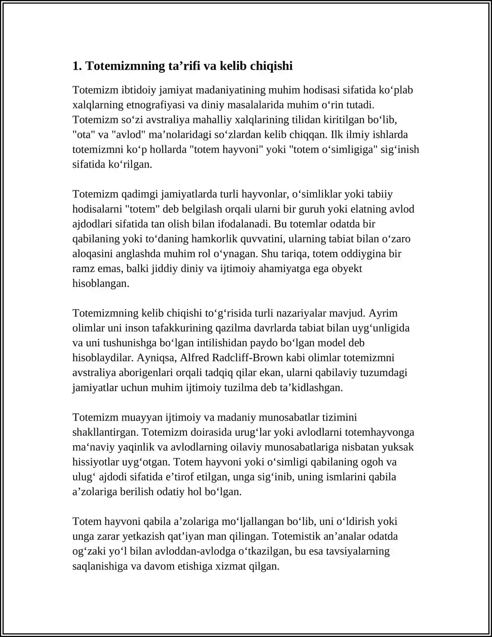 DINNING QADIMGI SHAKLLARI:TOTEMIZM VA MAGIYA 3