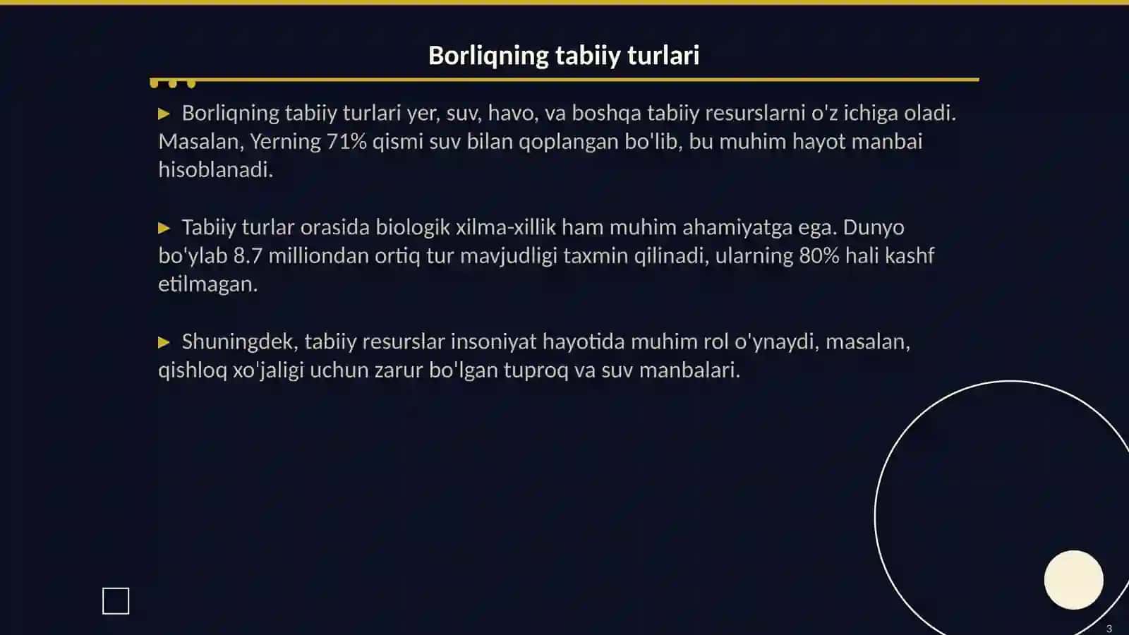 Borliqning asosiy turlari 3